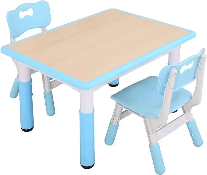 Kids Study Table and Chairs Set, Height Adjustable