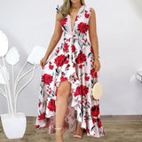 European American women dress 2023 high waist stand