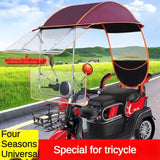 Electric vehicle canopy tricycle fully enclosed windshield rain