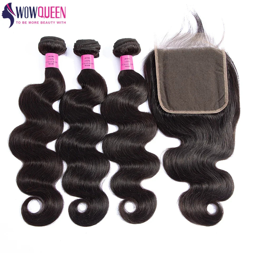 Body Wave Bundles Human Hair With Frontal 13x4