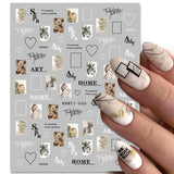 Purple Marble Nails Stickers Smoke Design Manicure Decals