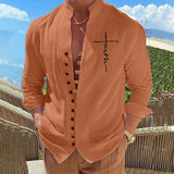 Hot Sale Spring Cotton Linen Autumn Men's Long-Sleeved