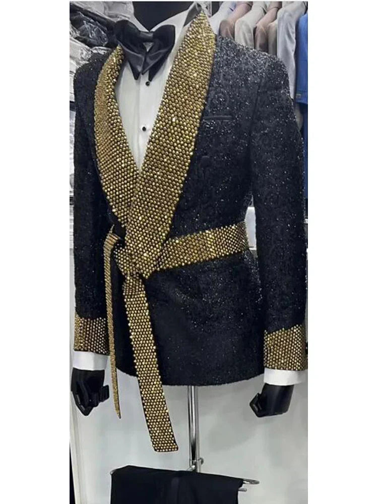 Attractive Men's Suits Tailored Latest Designer Sparkly Jacket