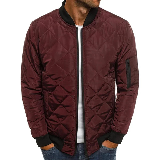 Winter New Cotton Jacket Men's Baseball Collar Mesh