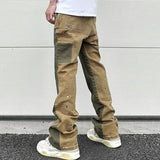 High Street Spliced Speckled Ink Micro Flare Pants