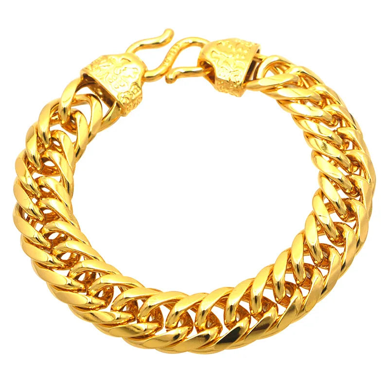 24K Color Coating Gold Fried Dough Twists Bracelet