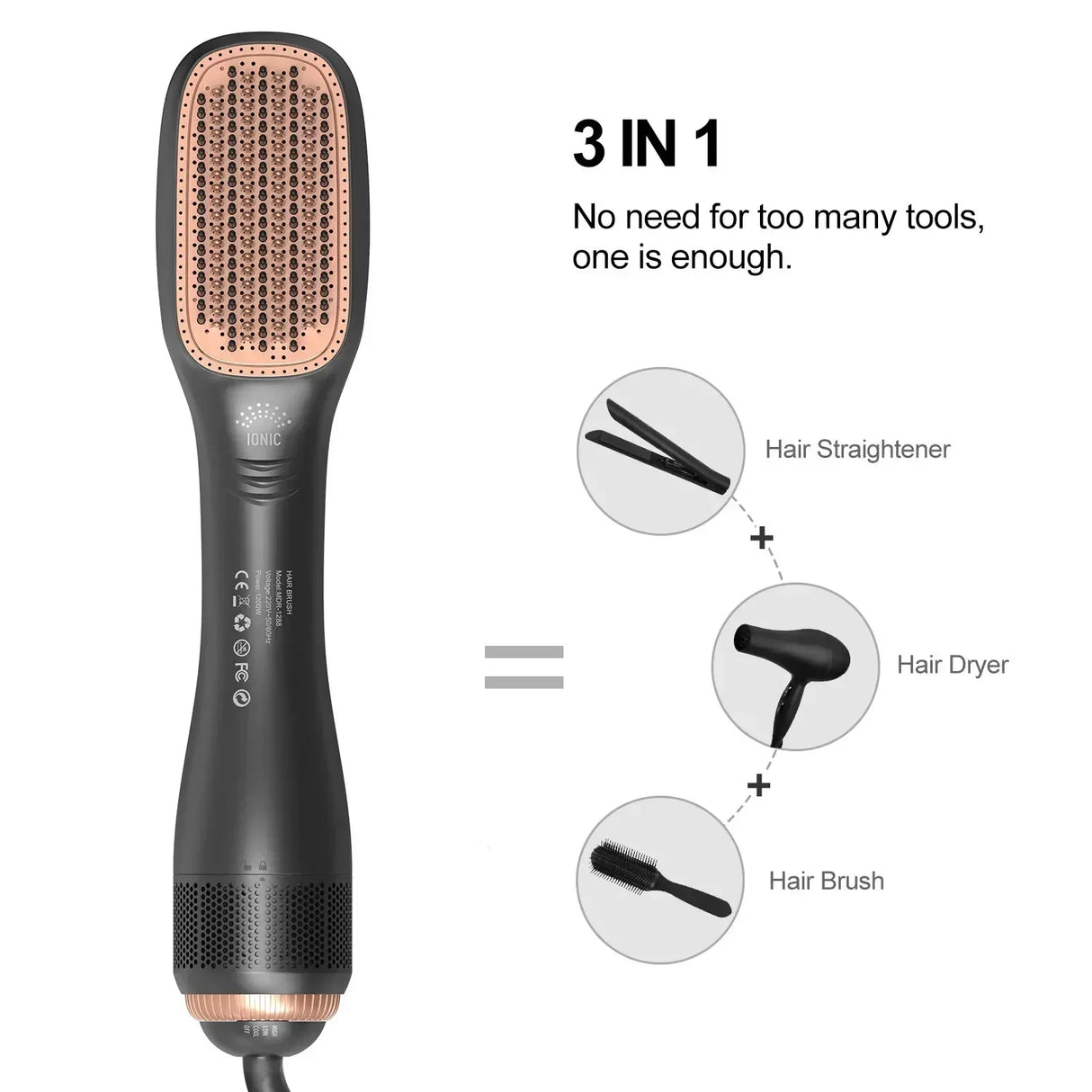 Hair Dryer Brush 3 in 1 Hot-Air Brushes
