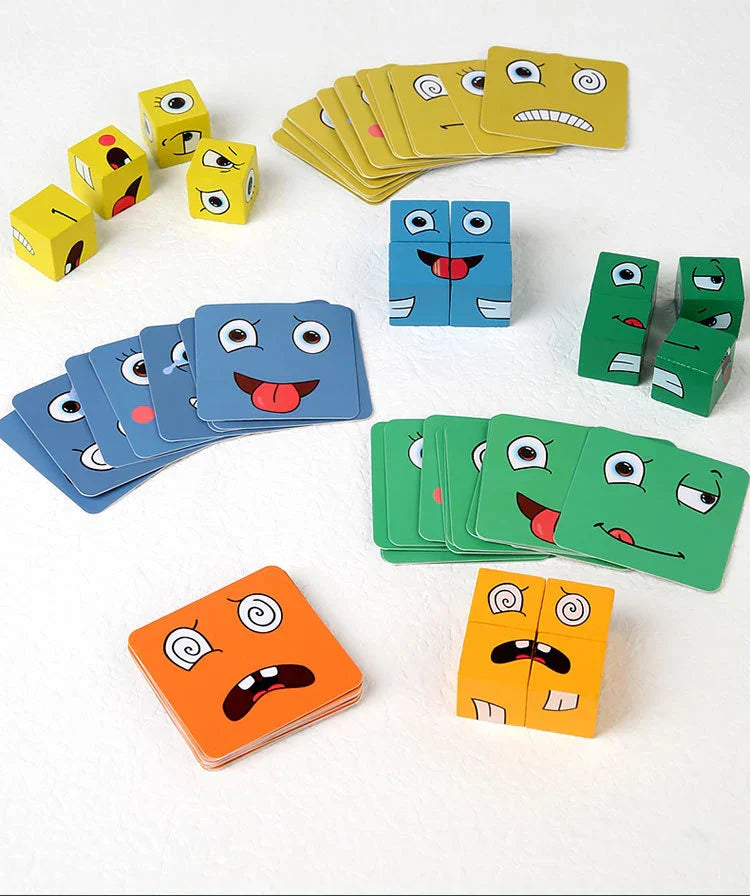 New 3D Montessori Geometry Puzzles Building Block Face