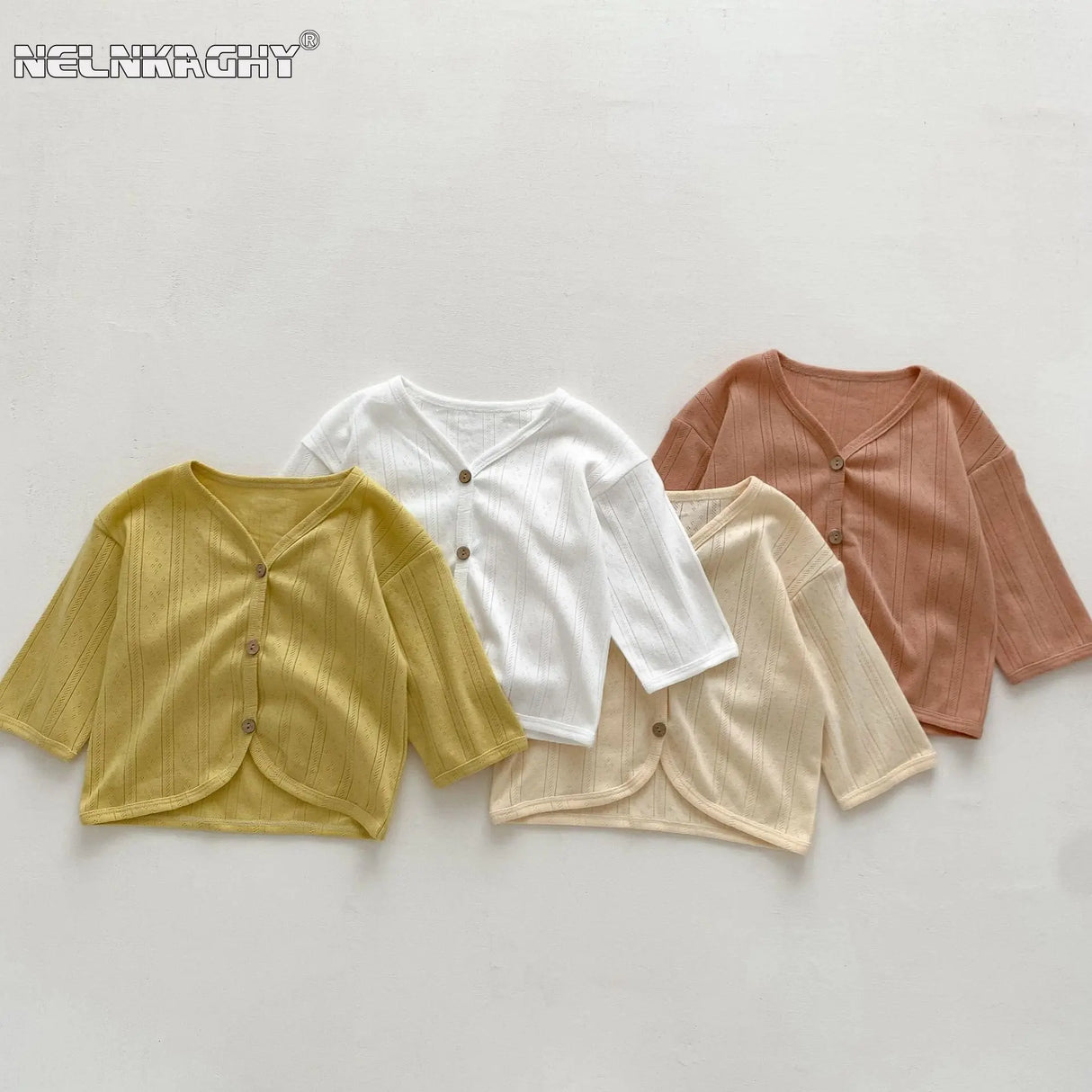 Autumn Kids Baby Girls Boys Hollow-out Solid Top