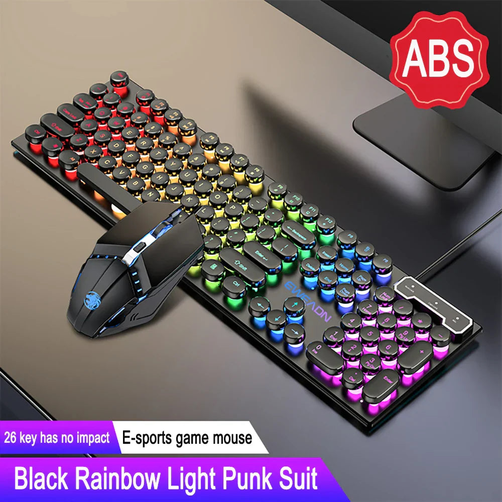 Three-piece Set Punk Gaming Keyboard and Mouse Earphone