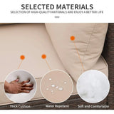 Outdoor Sofa with Non-Slip Beige Cushion, Patio Couch