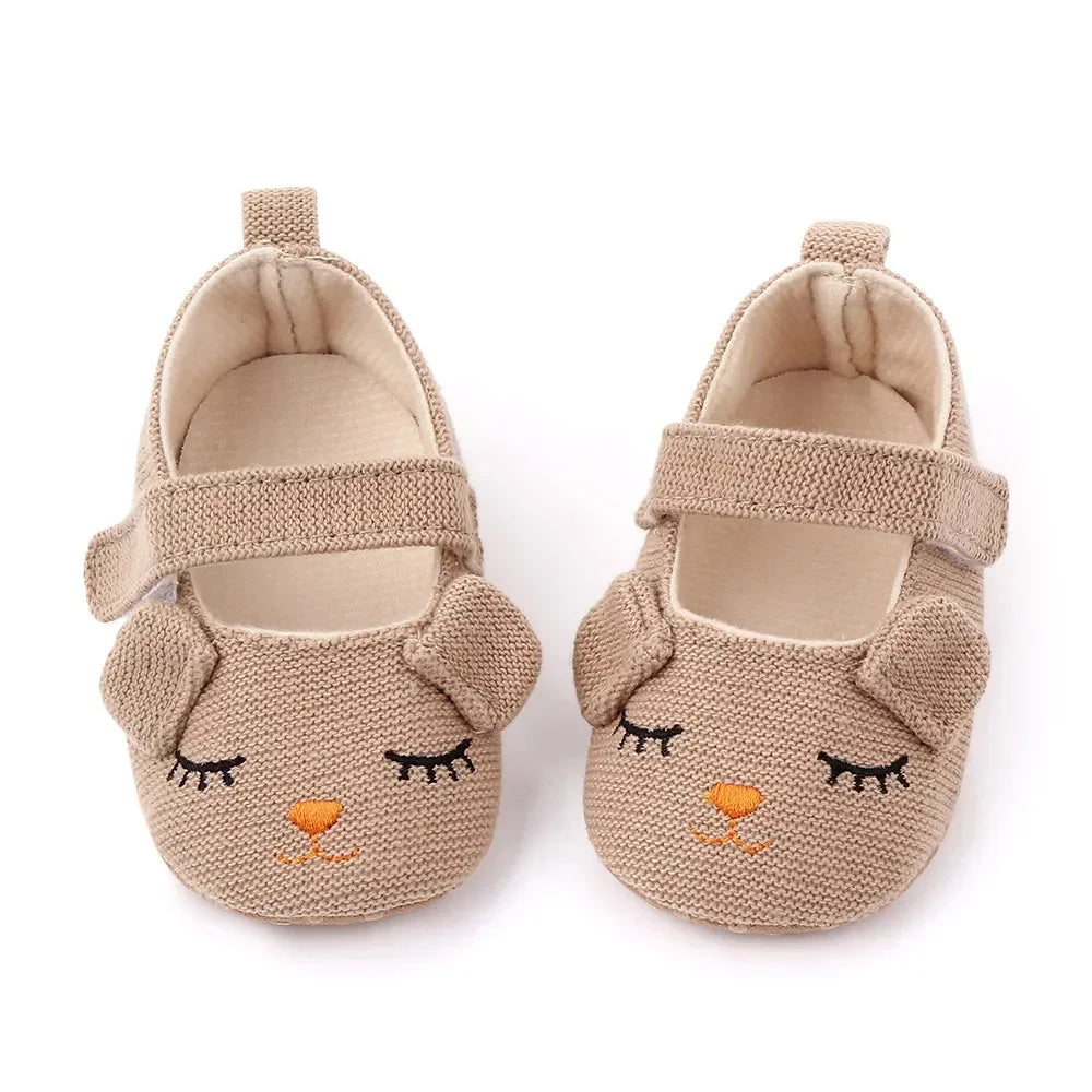 Baby Cute Smile Princess Shoes Solid Colour Knitted