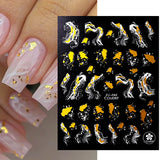 Purple Marble Nails Stickers Smoke Design Manicure Decals