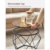 VASAGLE Small Coffee Table Set of 2, Round