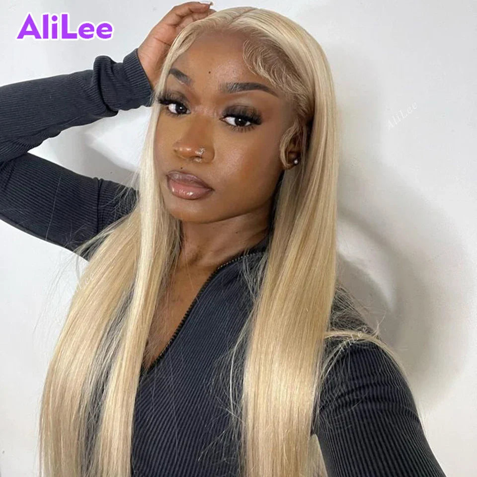 Ash Blonde Color Straight 13X4 13X6 Lace Frontal