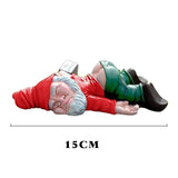 12cm Blue Red Dwarf lying Drunk Gnome Statues