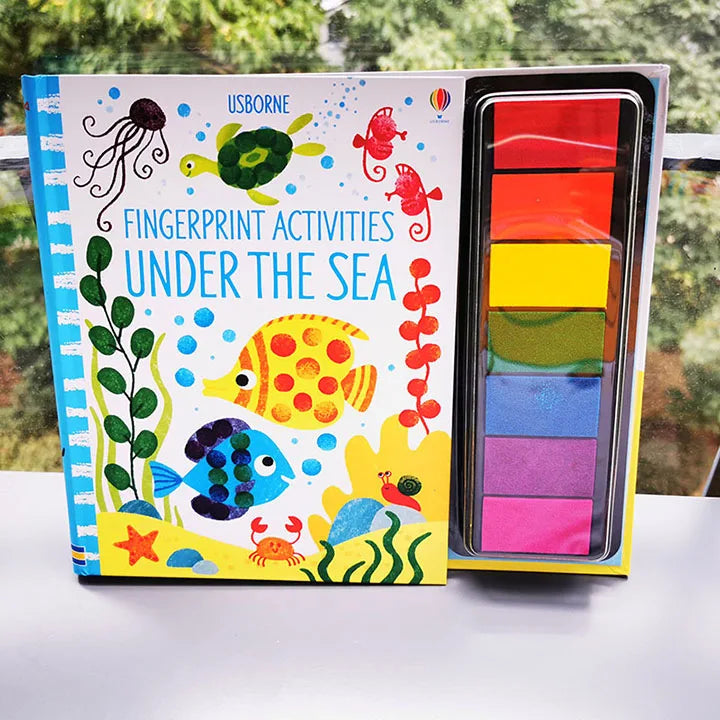 Usborne Children Fingerprint Books with Rubber Stamp Ink