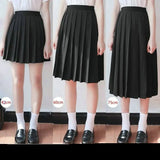 Japanese Student Girls Skirt School Uniform Solid Color