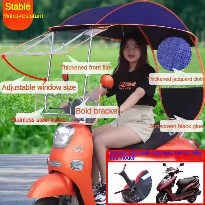 Electric vehicle canopy tricycle fully enclosed windshield rain