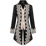 Men Double Long Coat Mens Long Steampunks Embroidered