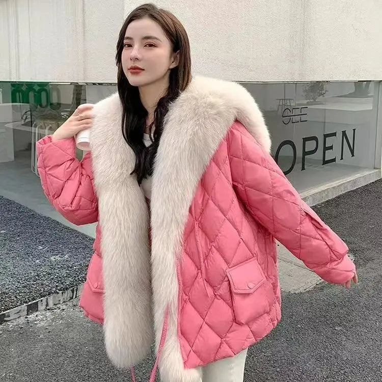 2024 Winter New Women Big Luxury Faux Fox