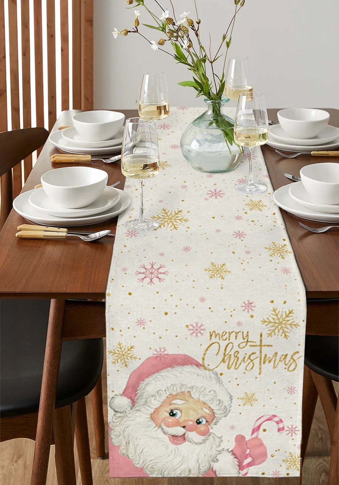 Merry Christmas Pink Old Man Snowflake Candy Wedding