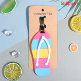 1PC Cute Cartoon Hawaiian Flamingo Silicone Luggage Tag