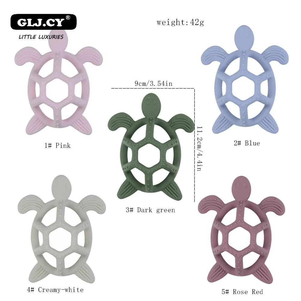 10PCS BPA Free Silicone Turtle Teething Chewable Pendant