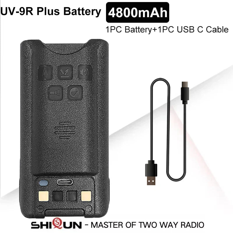 Baofeng UV-9R Battery USB C Charge 4800mAh Li-ion