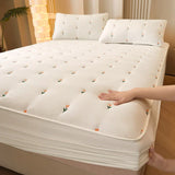 Super Thick Mattress Cover Quilted Embroidered Bed Cover