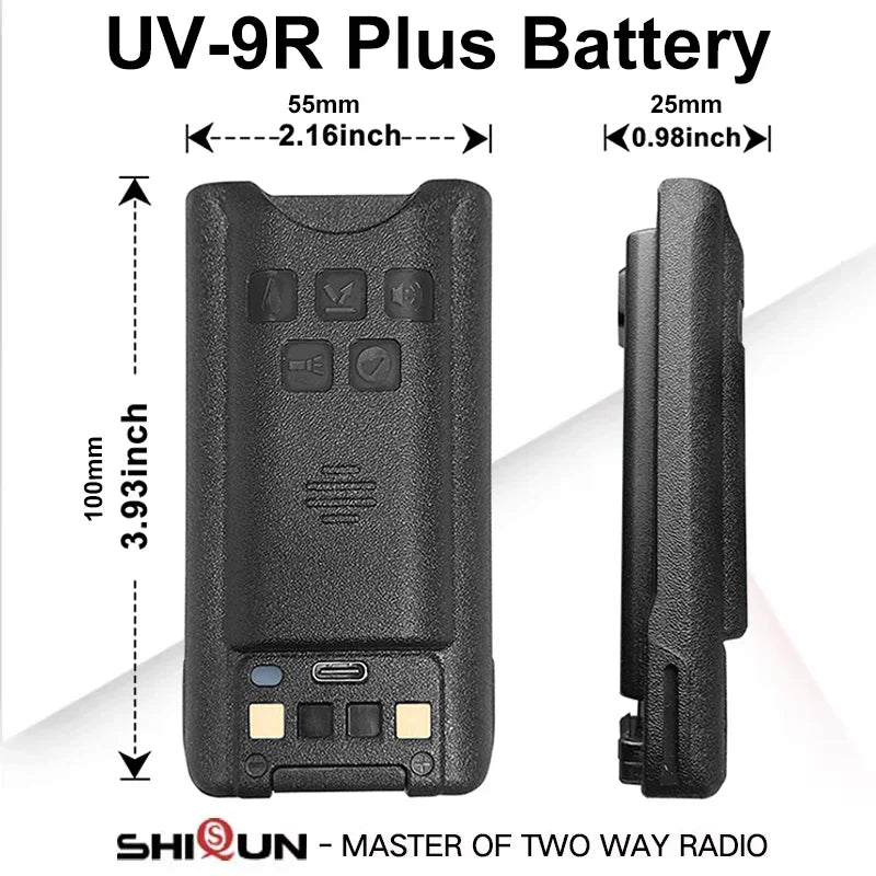 Baofeng UV-9R Battery USB C Charge 4800mAh Li-ion