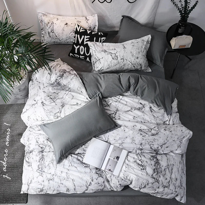 Couple Black Duvet Cover with Pillow Case Luxury