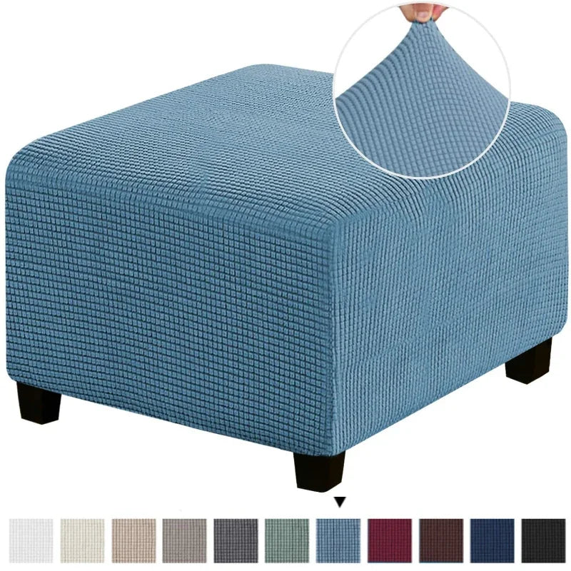 Polar Fleece Footstool Cover Durable Stretch Ottoman Cover