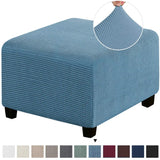 Polar Fleece Footstool Cover Durable Stretch Ottoman Cover