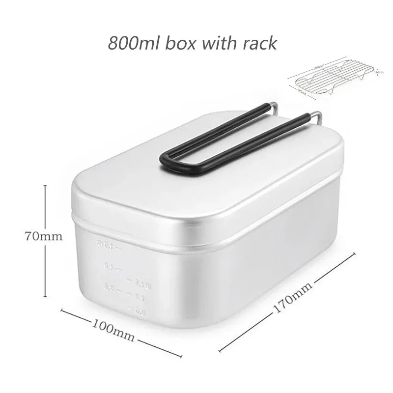 Outdoor Camping Tableware Aluminum Tourist Lunch Box Portable