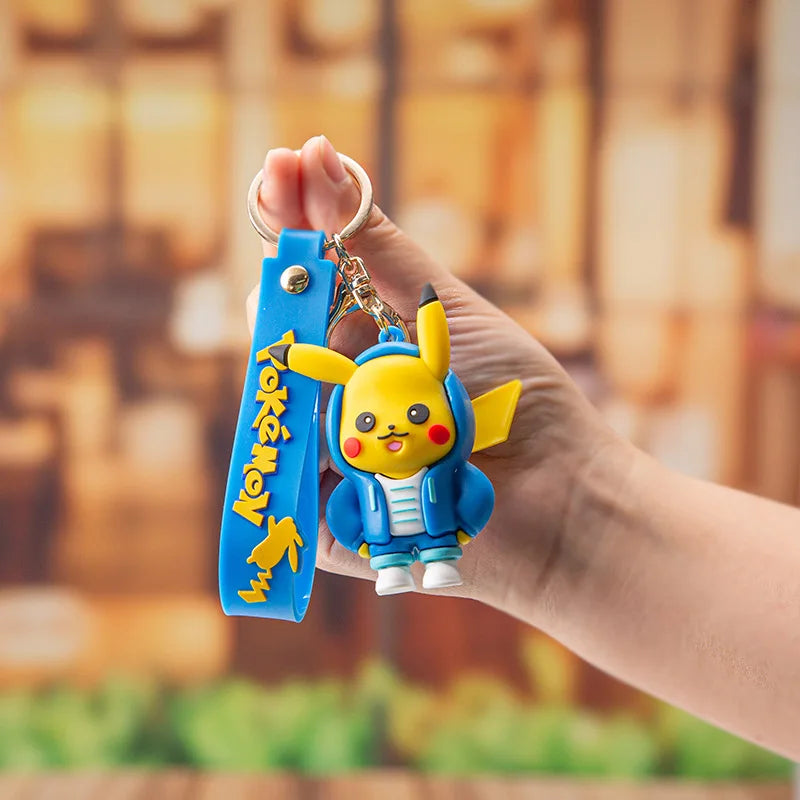 Pokemon Keychain Anime Figures Pikachu Cartoon Key Chain