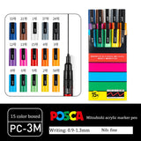 UNI Posca Markers marcadores PC-1/3/5M Acrylic Permanent Graffiti