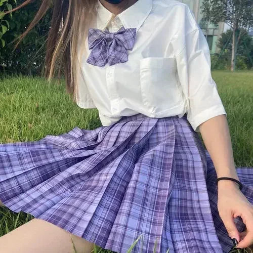 Japanese Uniform Korean School JK Uniform Shirt Plaid