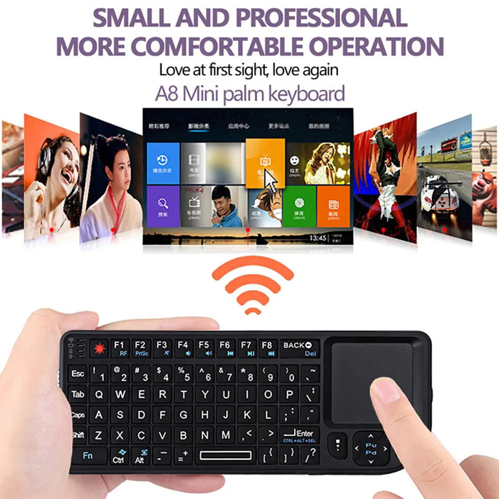 A8 Mini Wireless Keyboard 2.4G 7 Color Backlit