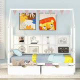 Twin Room Bed with Drawers for Children, Wooden