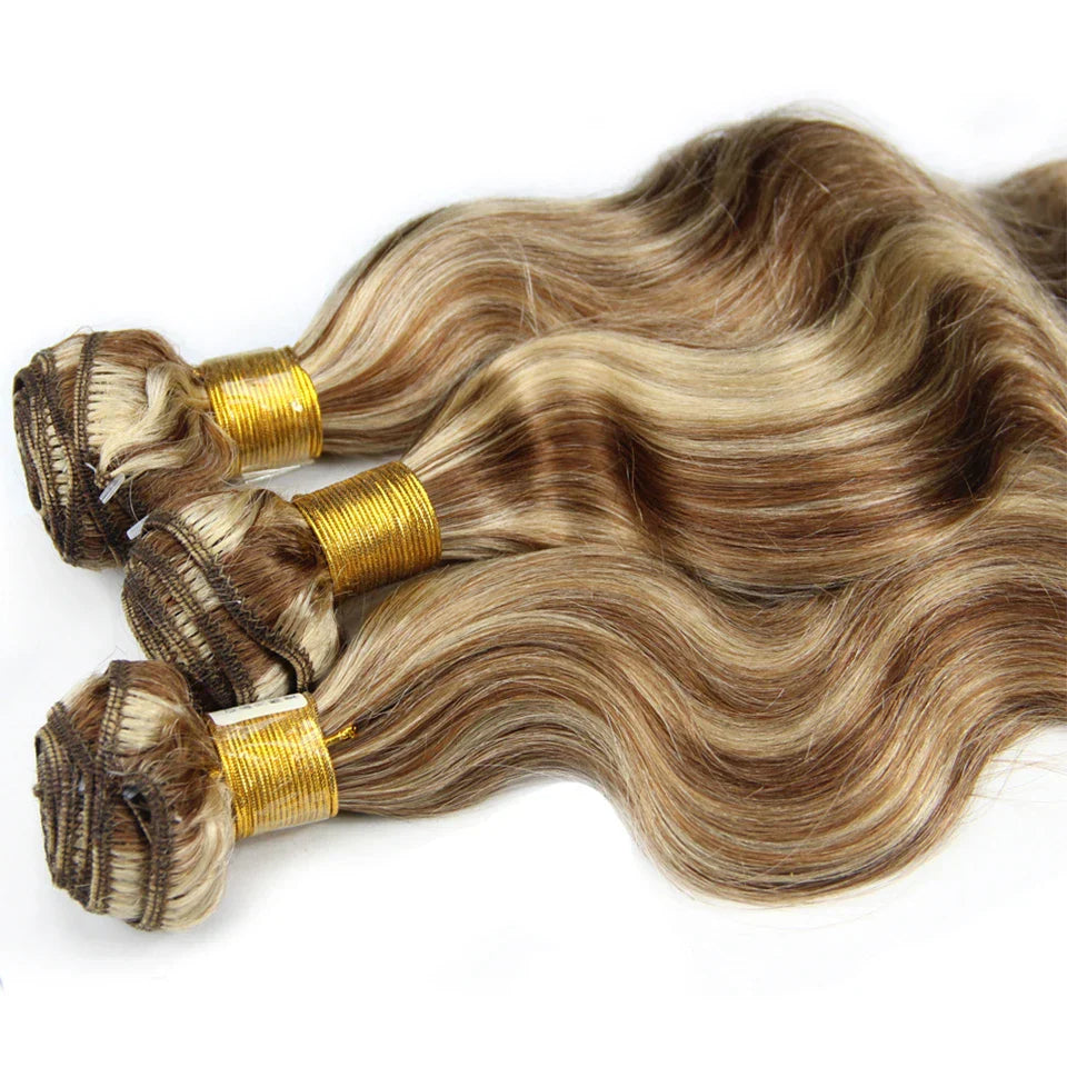 Piano Color P4/613 Highlight Bundles And Closure Remy