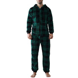 Men's Hooded Jumpsuit Pajamas Long Sleeve V Neck