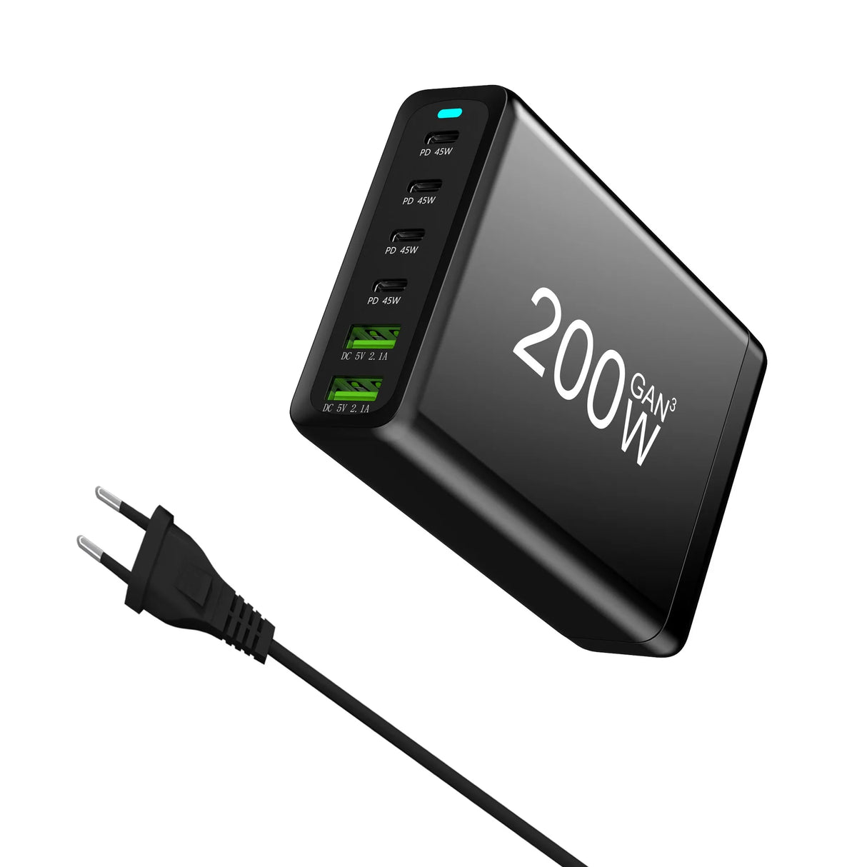 100W 120W 200W GaN Charger 6 Ports USB