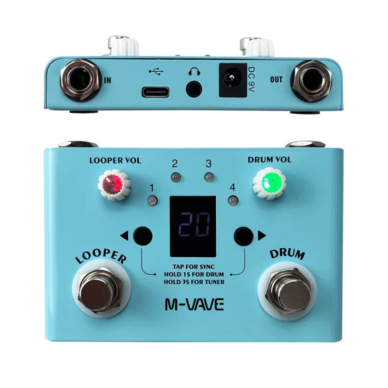 M-VAVE Guitar Effect Pedal Drum Looper Effector Mini