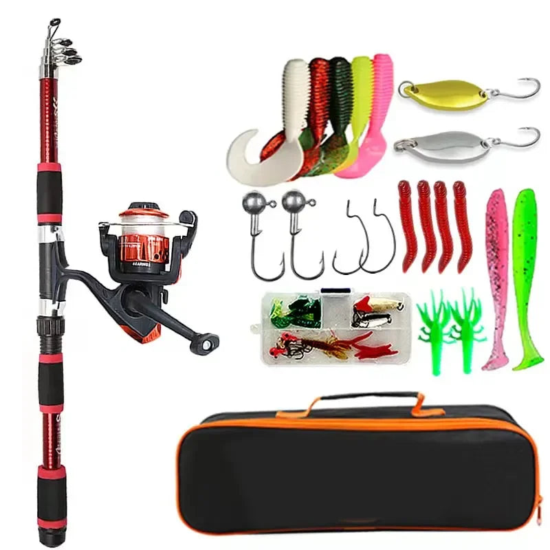 Fishing Pole Set Full Kits With Telescopic Fishing