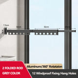 Extendable Clothesline Retractable Clothes Hanger Rack Folding Wall