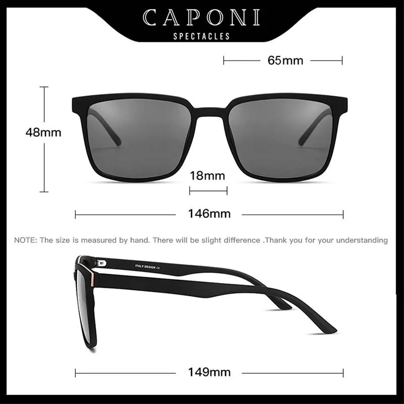 CAPONI Men's Sunglasses Polarized Classic Design Eyewear Protect