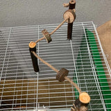 Pet Parrot Wooden Perch Stand Hanging Climbing Hammock