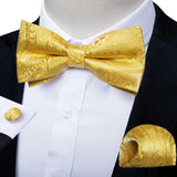 Classic Black Men's Bow Tie Butterfly Pocket Square