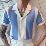Men's Summer Short Sleeve Polo Shirts Knitted Business
